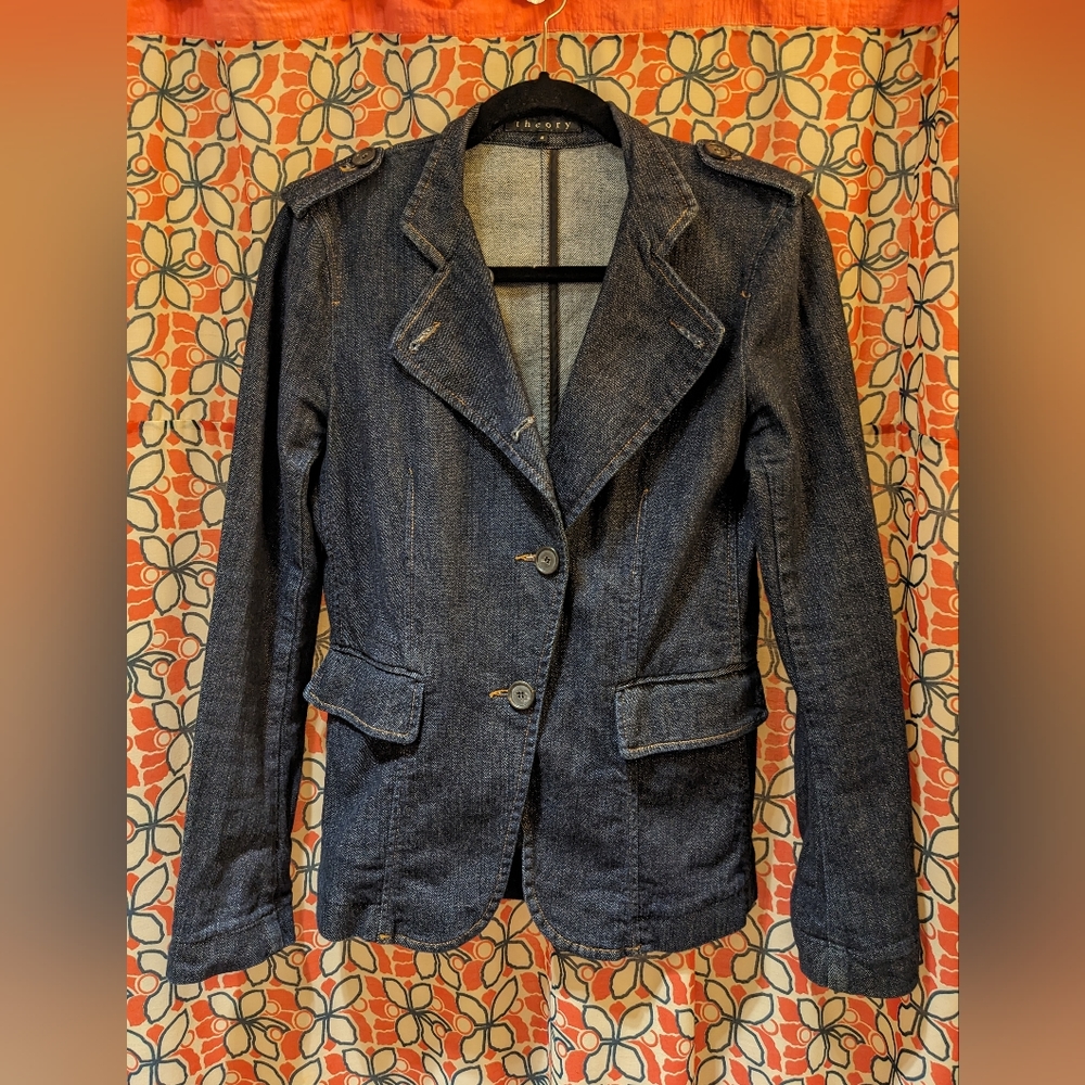 Theory denim blazer